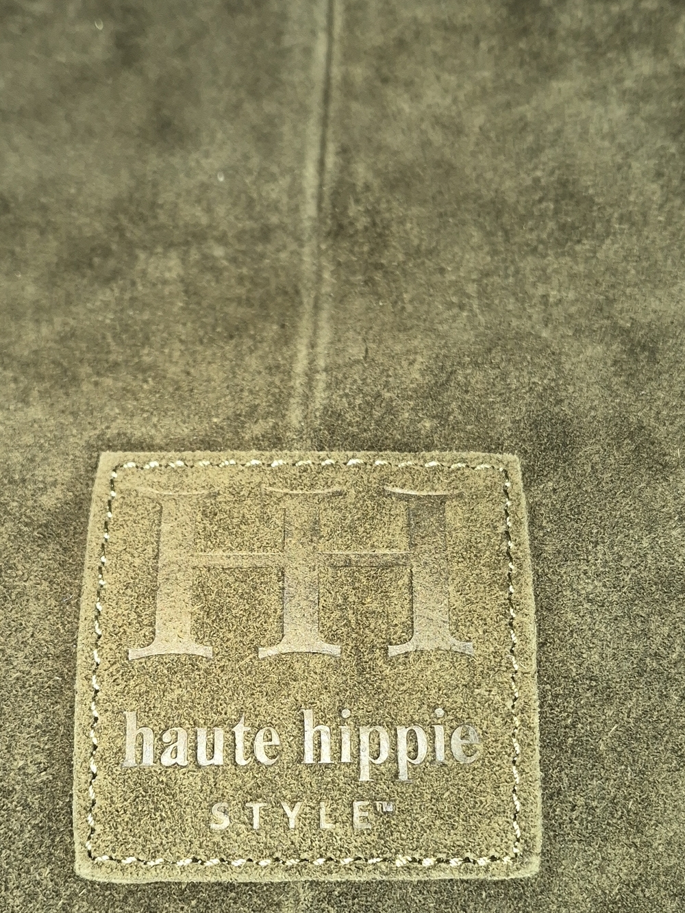 Haute Hippie Olive Green Suede Hobo Bag with Fringe - Picture 4 of 6